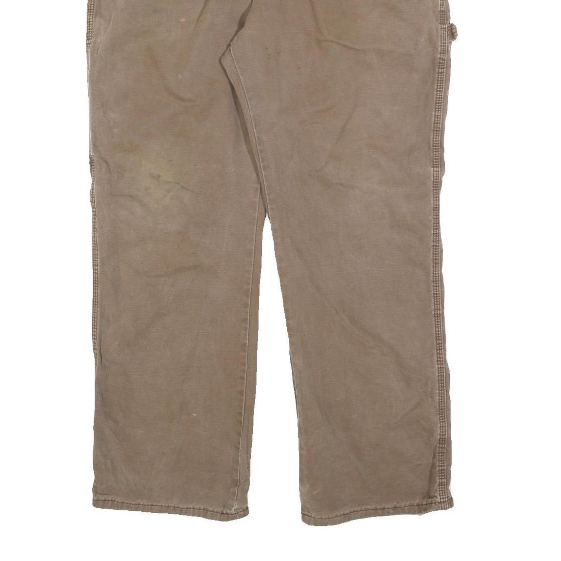 DICKIES Mens Cotton Blend Beige Relaxed Straight Trousers W38 L30 Workwear