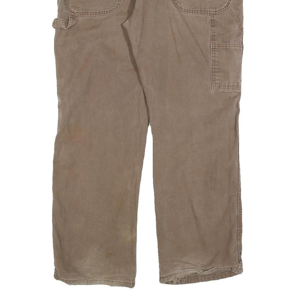 DICKIES Mens Cotton Blend Beige Relaxed Straight Trousers W38 L30 Workwear