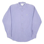 YVES SAINT LAURENT Mens Purple Shirt M Button-Down Collar Cotton Blend Classic