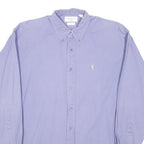 YVES SAINT LAURENT Mens Purple Shirt M Button-Down Collar Cotton Blend Classic