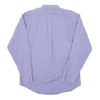 YVES SAINT LAURENT Mens Purple Shirt M Button-Down Collar Cotton Blend Classic