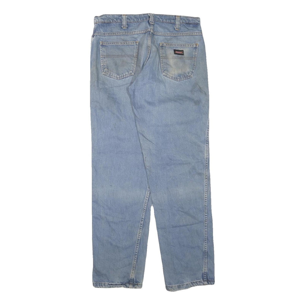 DICKIES Mens Jeans Blue Regular Straight Denim Medium W34 L33 Workwear