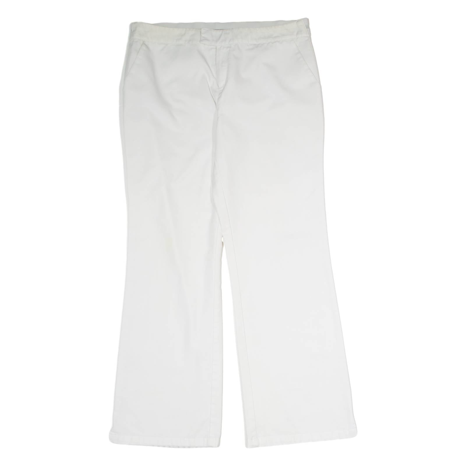 DICKIES Workwear Womens Trousers White Regular Flared W34 L30