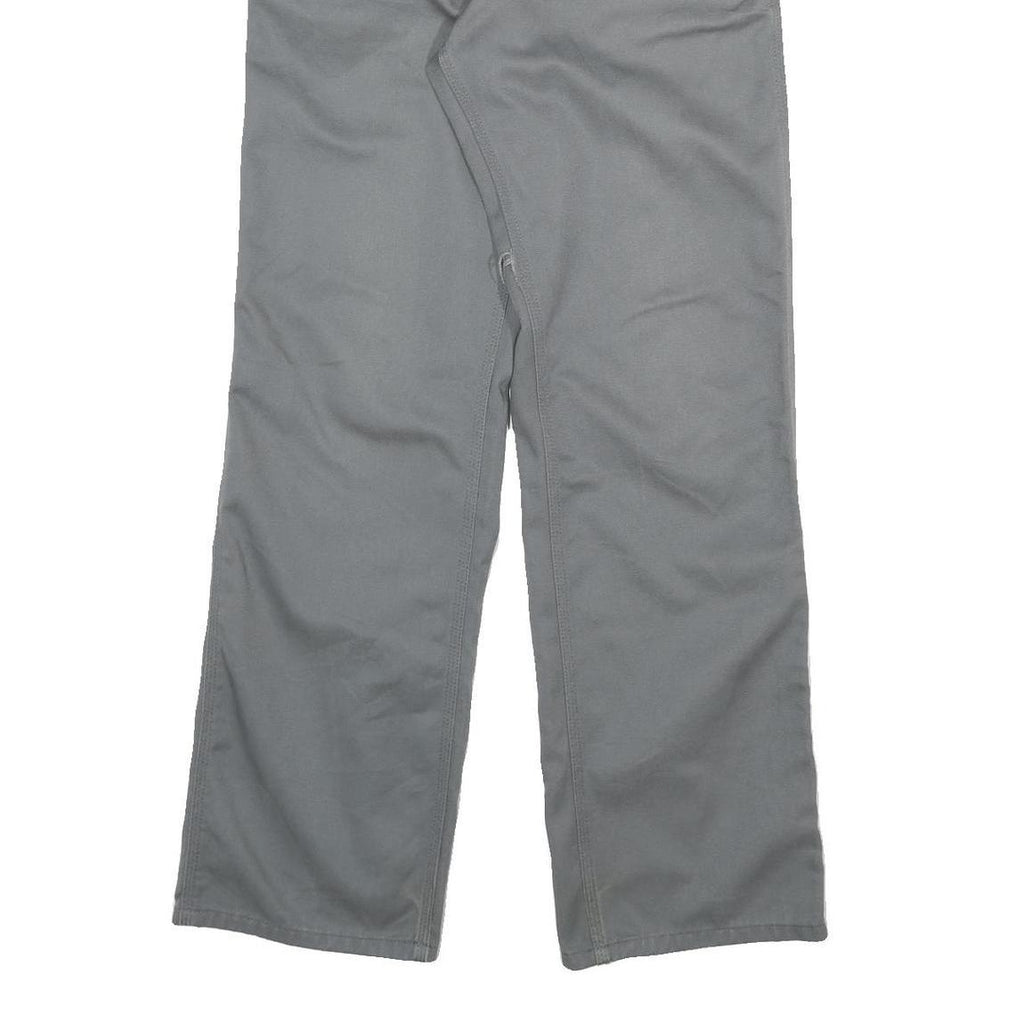 CARHARTT Mens Cotton Blend Grey Regular Straight Trousers W26 L29 Workwear Zip