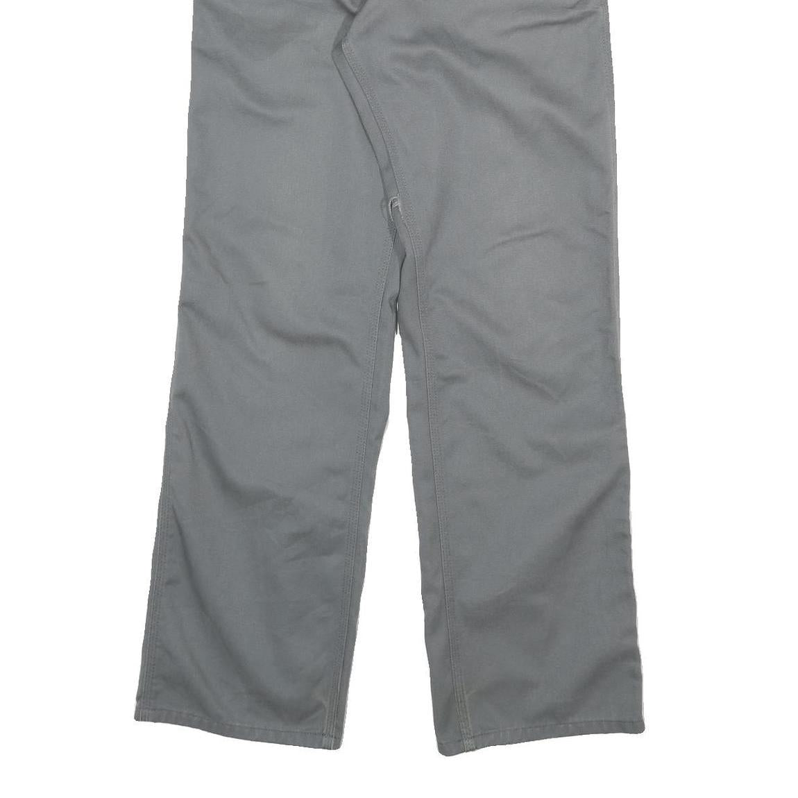 CARHARTT Mens Cotton Blend Grey Regular Straight Trousers W26 L29 Workwear Zip