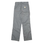 CARHARTT Mens Cotton Blend Grey Regular Straight Trousers W26 L29 Workwear Zip