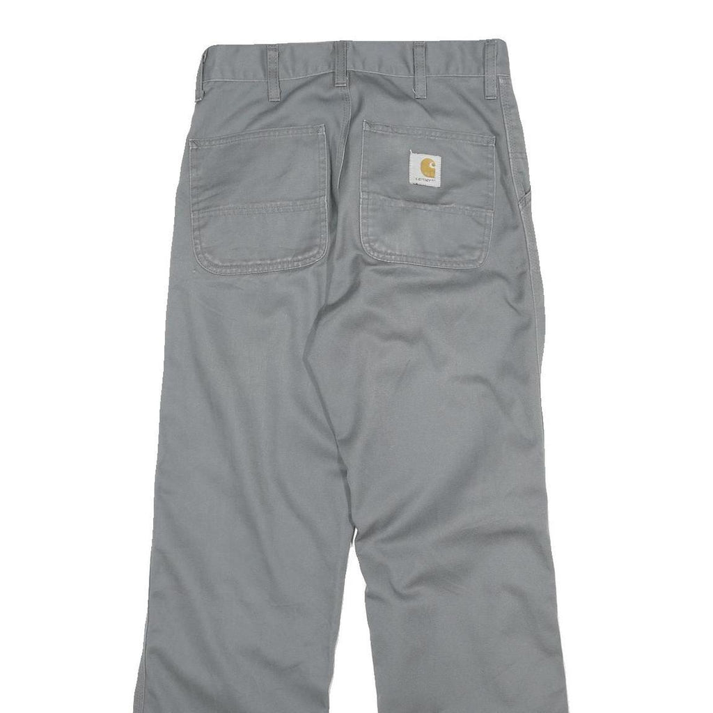 CARHARTT Mens Cotton Blend Grey Regular Straight Trousers W26 L29 Workwear Zip