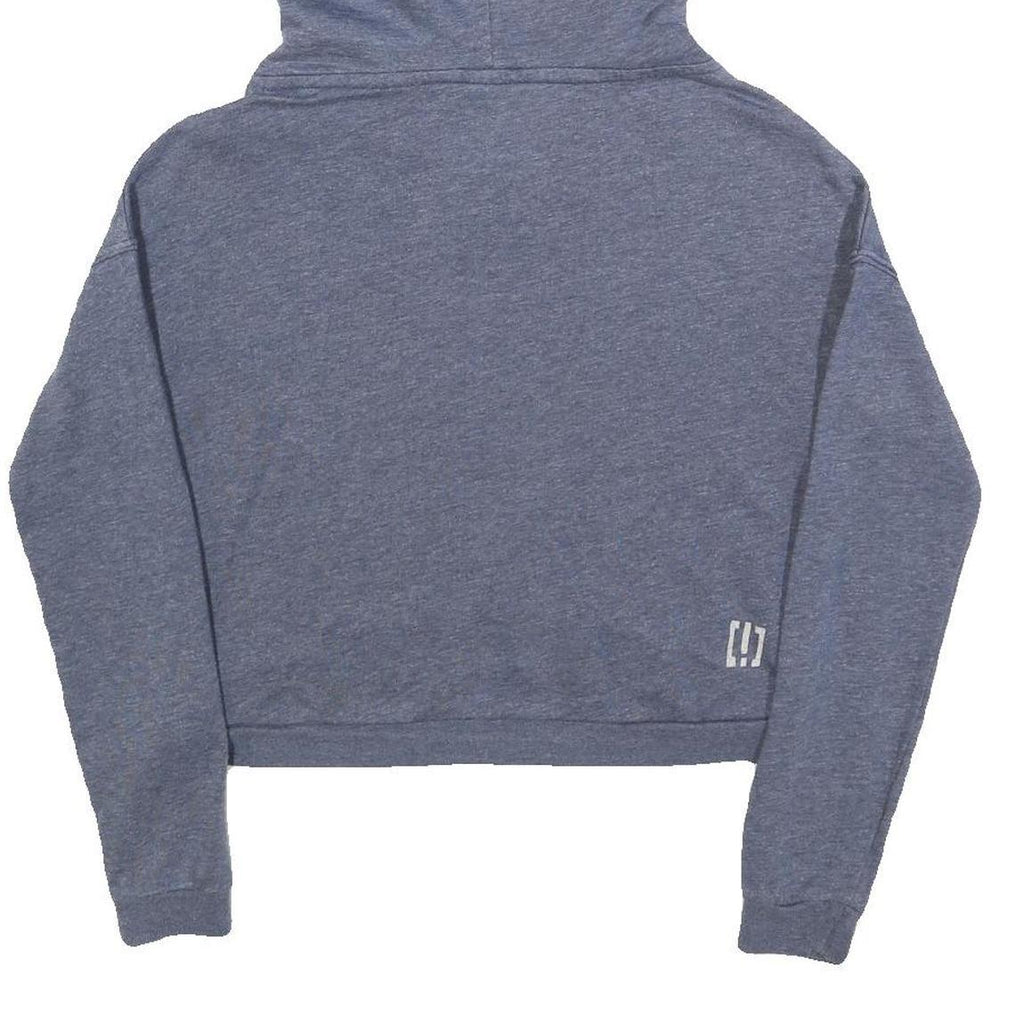 IMPERFECT Womens Blue Heather Hoodie S Cotton Blend Pullover Cropped Hooded