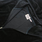 JUICY COUTURE Womens Black Velvet Zip Up Hoodie XL Polyester Blend Plain Zipped