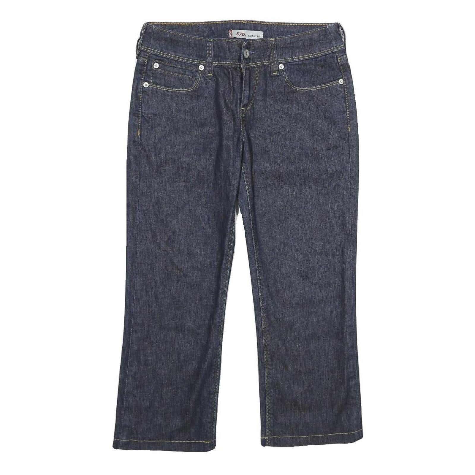 LEVI'S 570 Womens Classic Straight Denim Raw W29 L23 Zip Cotton Blend Jeans