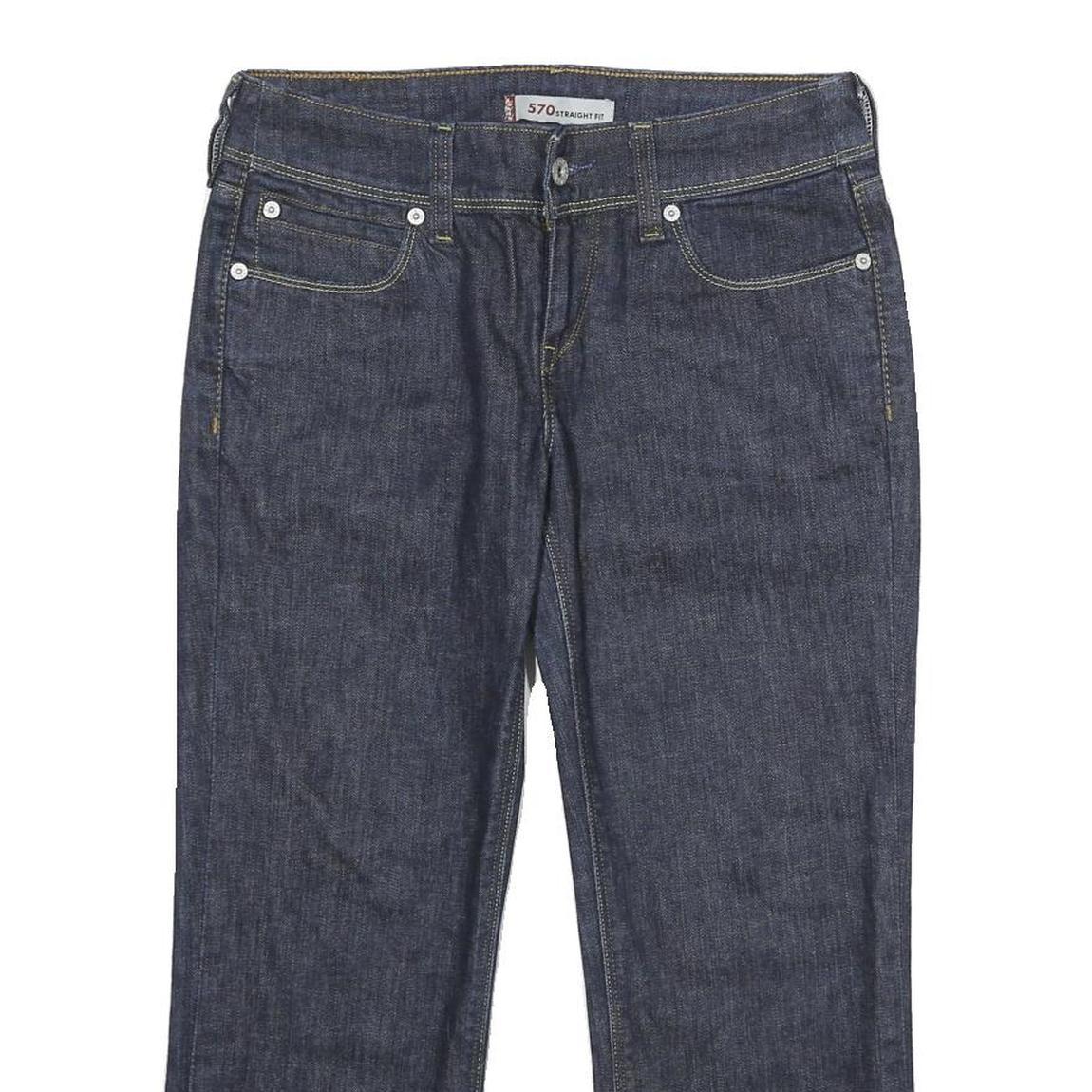 LEVI'S 570 Womens Classic Straight Denim Raw W29 L23 Zip Cotton Blend Jeans