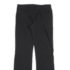 DICKIES Womens Black Slim Straight Trousers W30 L32 Cotton Blend Zip Closure