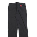 DICKIES Womens Black Slim Straight Trousers W30 L32 Cotton Blend Zip Closure