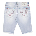 TRUE RELIGION Mens Shorts Blue Casual Denim M W32 Jeans Cut-Off Frayed Hem