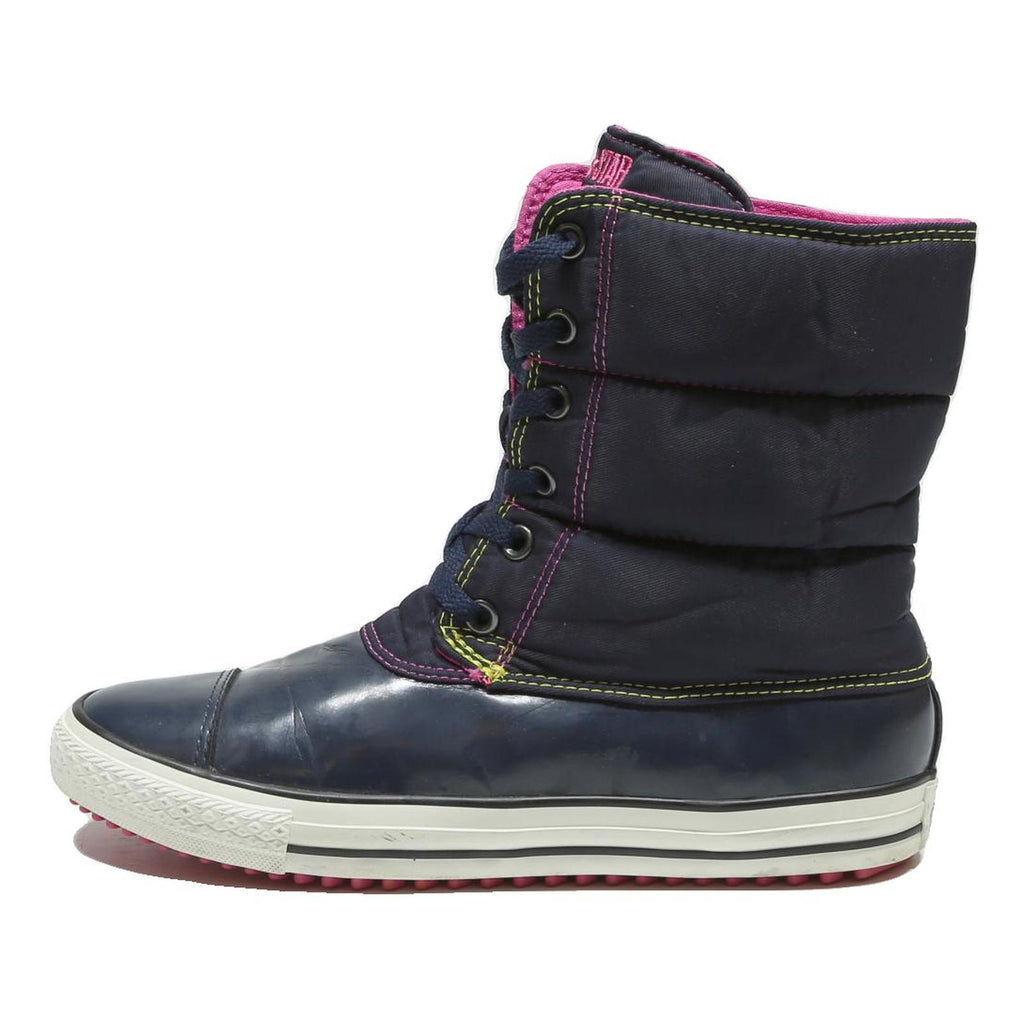 CONVERSE Womens Navy Blue & Pink Lace-Up Boots Synthetic UK 6.5 Comfortable