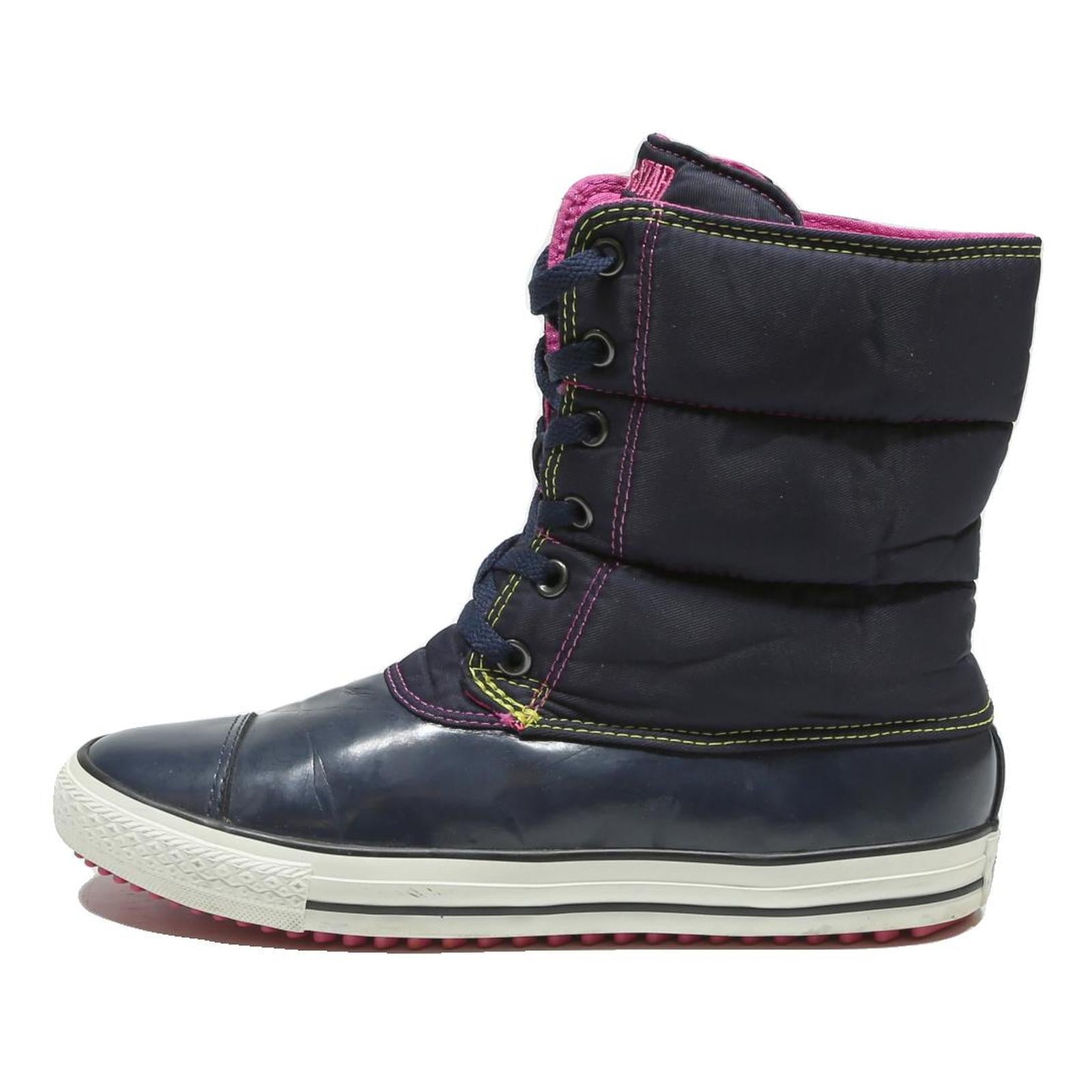 CONVERSE Womens Navy Blue & Pink Lace-Up Boots Synthetic UK 6.5 Comfortable