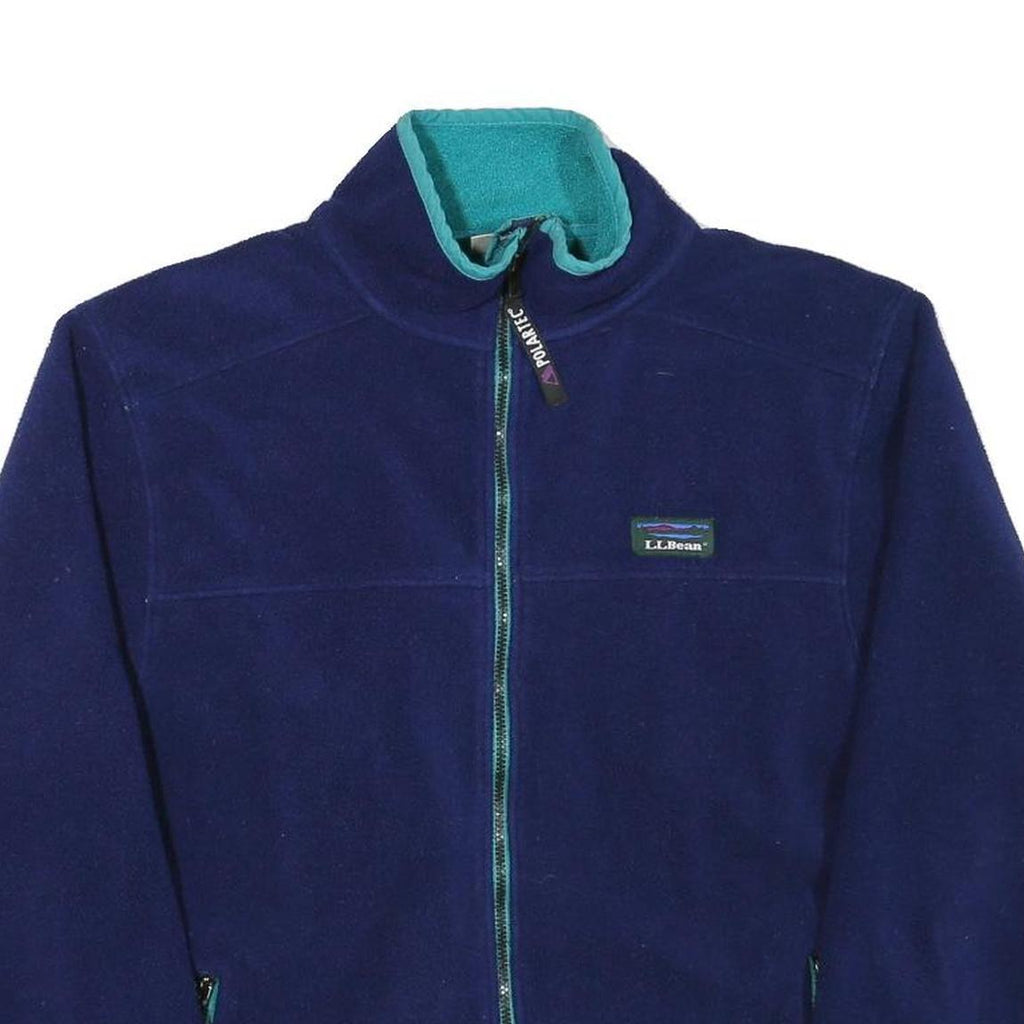 LL BEAN Womens Blue Fleece Jacket M Polyester Blend Zip Casual Outdoor