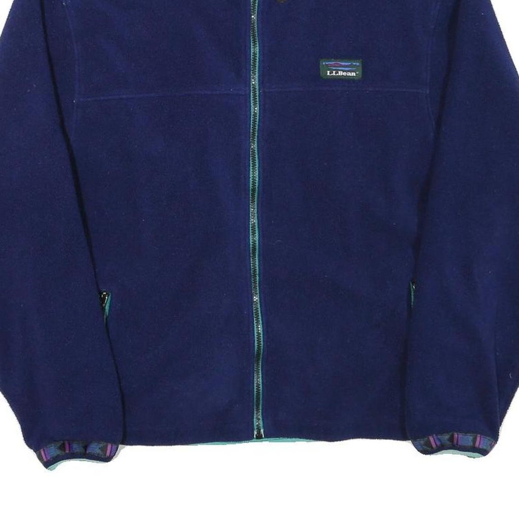 LL BEAN Womens Blue Fleece Jacket M Polyester Blend Zip Casual Outdoor