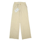 MONCLER Womens Cotton Beige Relaxed Wide-Leg Trousers W26 L34 Stylish Zip