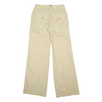 MONCLER Womens Cotton Beige Relaxed Wide-Leg Trousers W26 L34 Stylish Zip