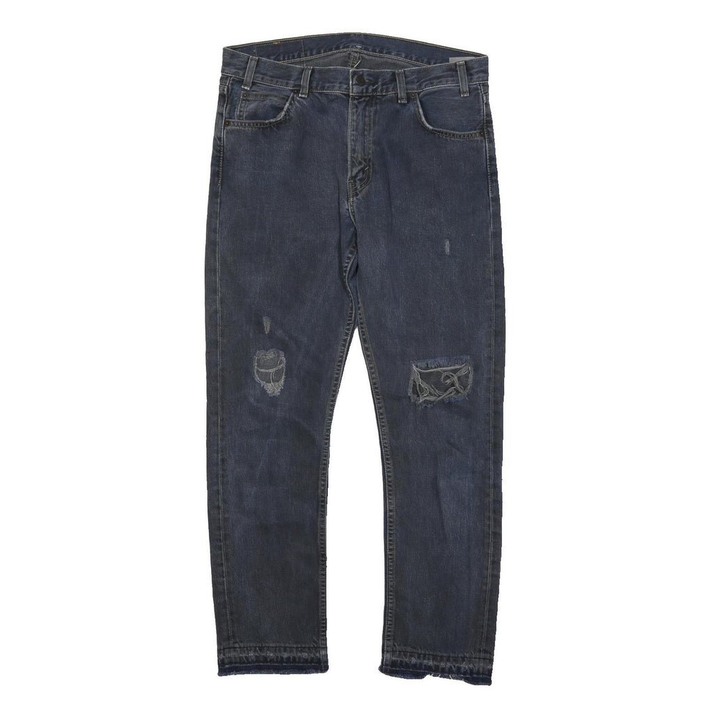 LEVI'S 505 Mens Jeans Blue Regular Straight Denim Medium W32 L28 Distressed