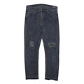 LEVI'S 505 Mens Jeans Blue Regular Straight Denim Medium W32 L28 Distressed