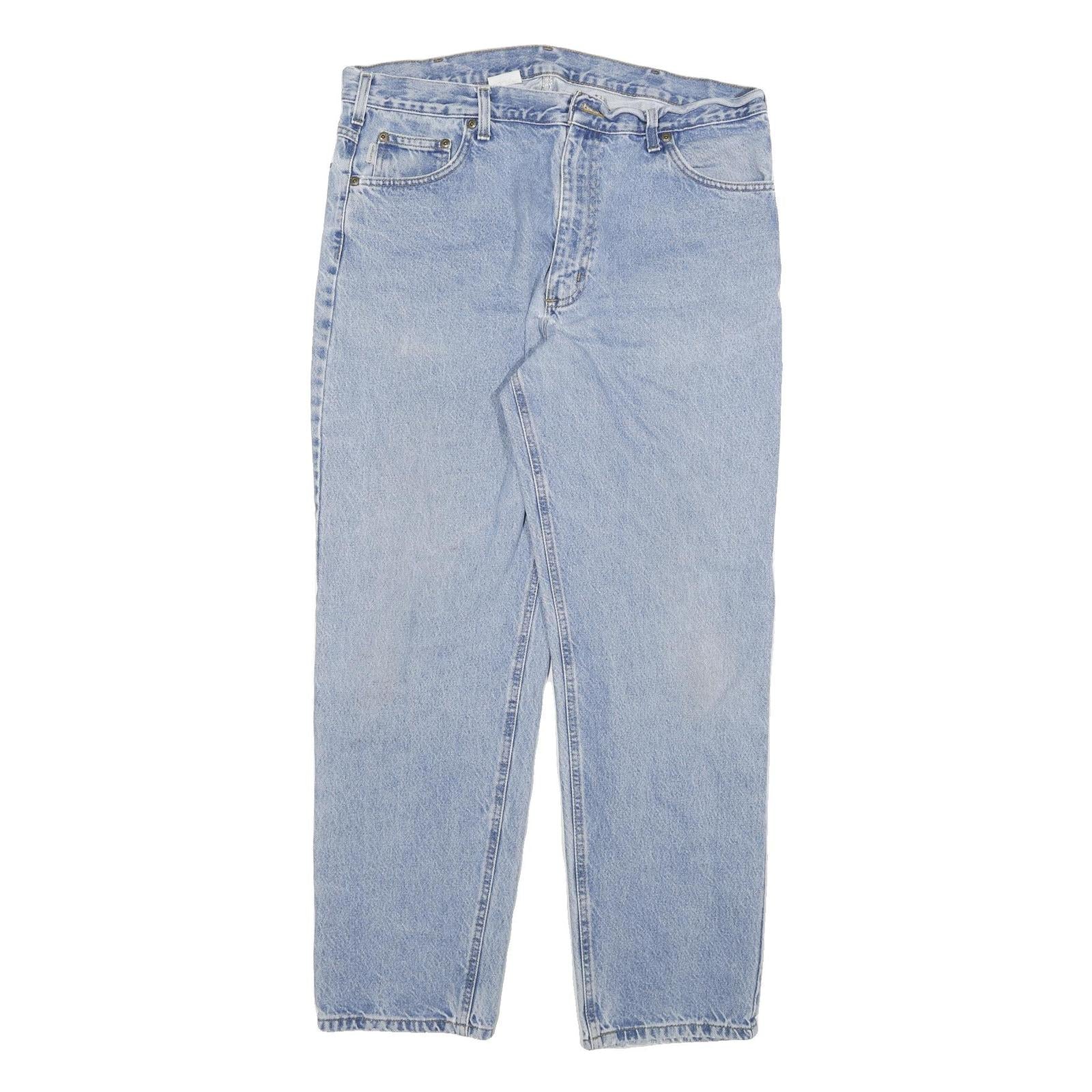 CARHARTT Mens Jeans Blue Relaxed Straight Denim Light W36 L30 Casual Workwear