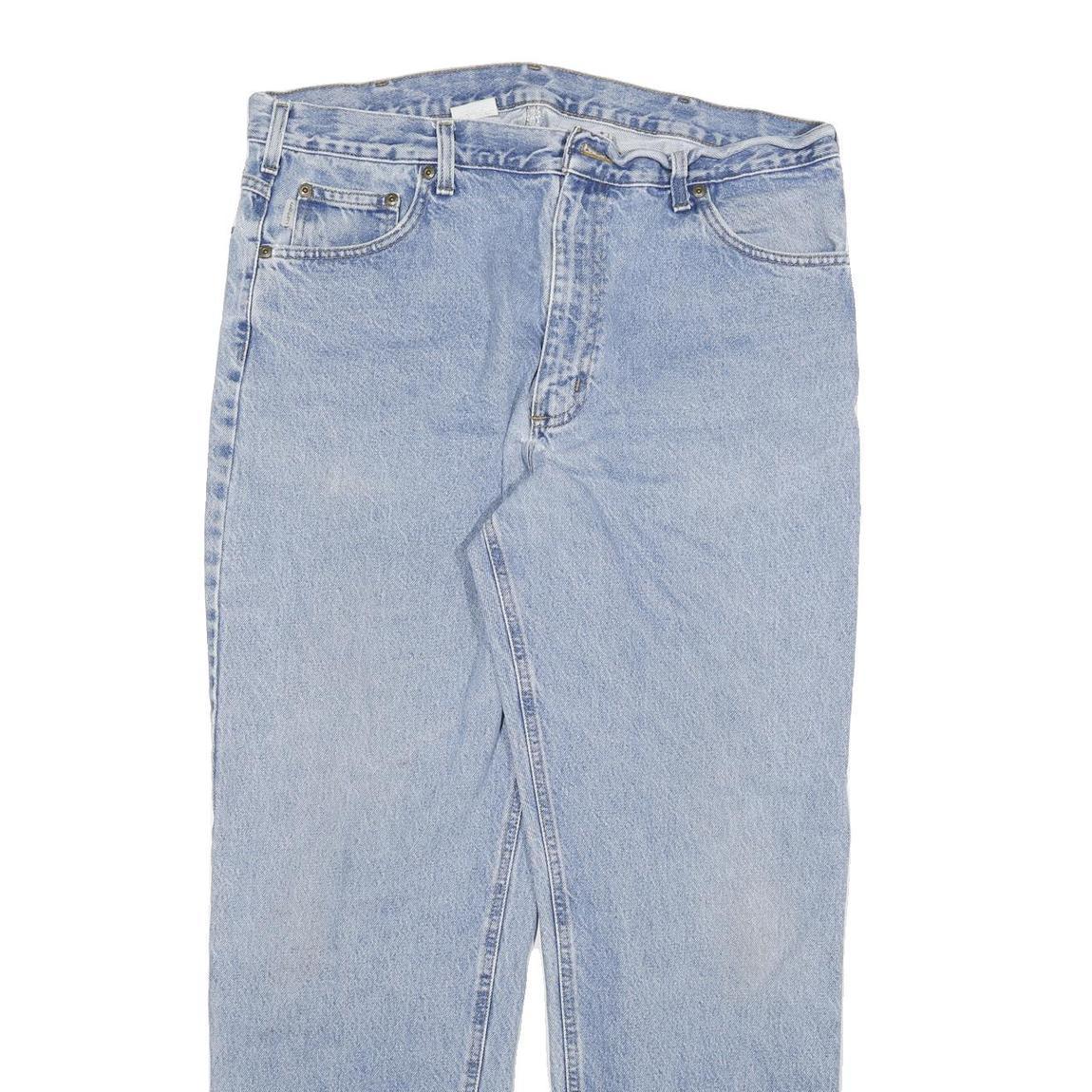 CARHARTT Mens Jeans Blue Relaxed Straight Denim Light W36 L30 Casual Workwear