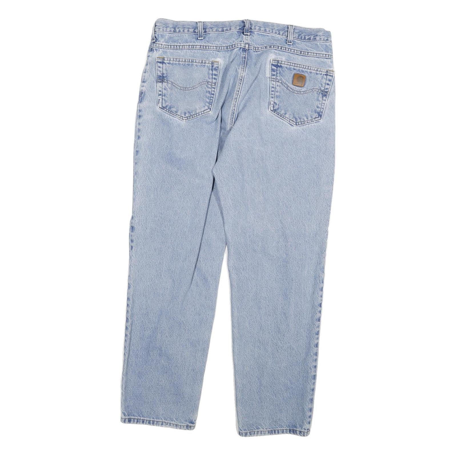 CARHARTT Mens Jeans Blue Relaxed Straight Denim Light W36 L30 Casual Workwear
