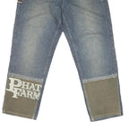 PHAT FARM Mens Jeans Blue & Khaki Regular Straight Denim Medium W38 L32 Casual