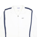 REEBOK Mens White & Navy Track Jacket L Polyester Blend Zip Retro Sportswear
