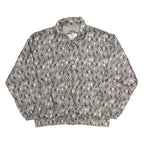 STUNT SPORT Womens Blue & Beige Diamond Print Silk Jacket M