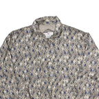 STUNT SPORT Womens Blue & Beige Diamond Print Silk Jacket M