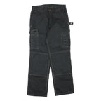 DICKIES Mens Regular Black Cotton Blend Cargo Trousers W32 L30 Workwear Zip