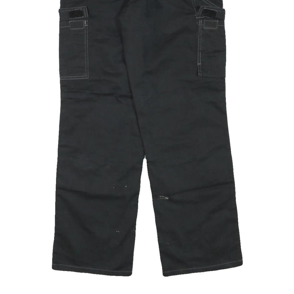 DICKIES Mens Regular Black Cotton Blend Cargo Trousers W32 L30 Workwear Zip