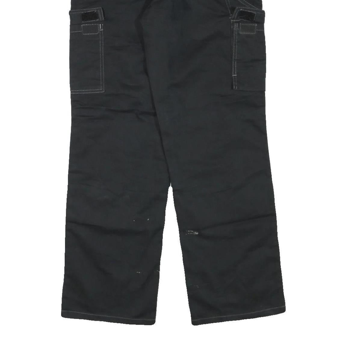 DICKIES Mens Regular Black Cotton Blend Cargo Trousers W32 L30 Workwear Zip