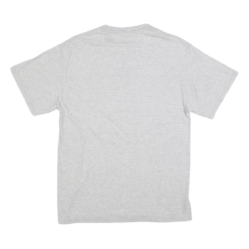 PORT & COMPANY Mens Grey Hoover Hawks Graphic T-Shirt M Short Sleeve Crew Neck