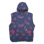 DOGGY'S DOGS Womens Blue Jacket UK 16 Polyester Zip Hooded Swirl Print