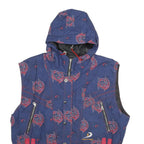 DOGGY'S DOGS Womens Blue Jacket UK 16 Polyester Zip Hooded Swirl Print