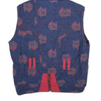 DOGGY'S DOGS Womens Blue Jacket UK 16 Polyester Zip Hooded Swirl Print