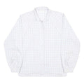 CHARLES VOGELE Womens White Check Shirt M Cotton Blend Long Sleeve Button