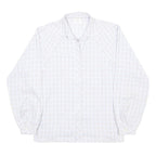 CHARLES VOGELE Womens White Check Shirt M Cotton Blend Long Sleeve Button