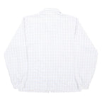 CHARLES VOGELE Womens White Check Shirt M Cotton Blend Long Sleeve Button