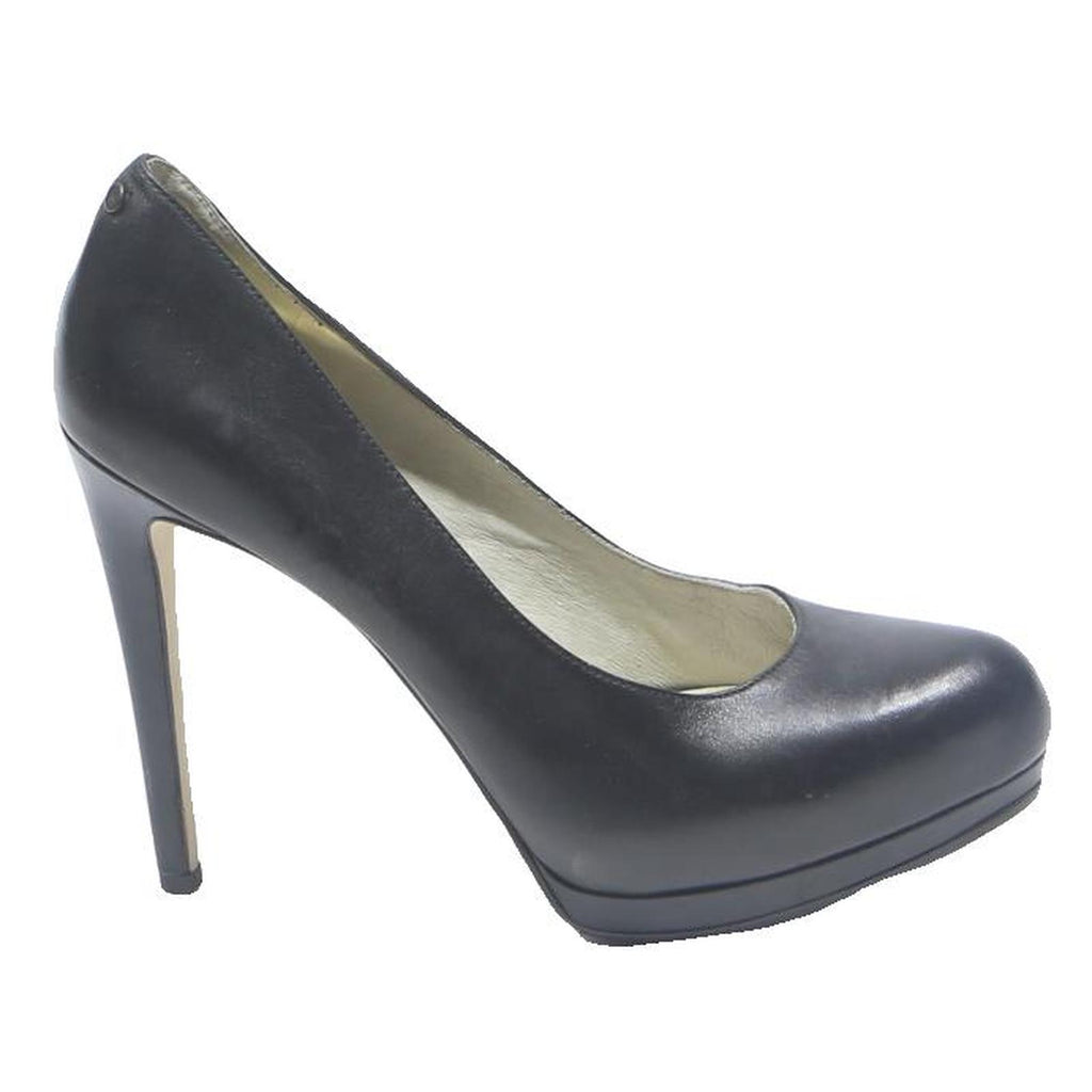 MICHAEL KORS Womens Black Leather High Platform Pumps UK 7.5 Elegant Formal