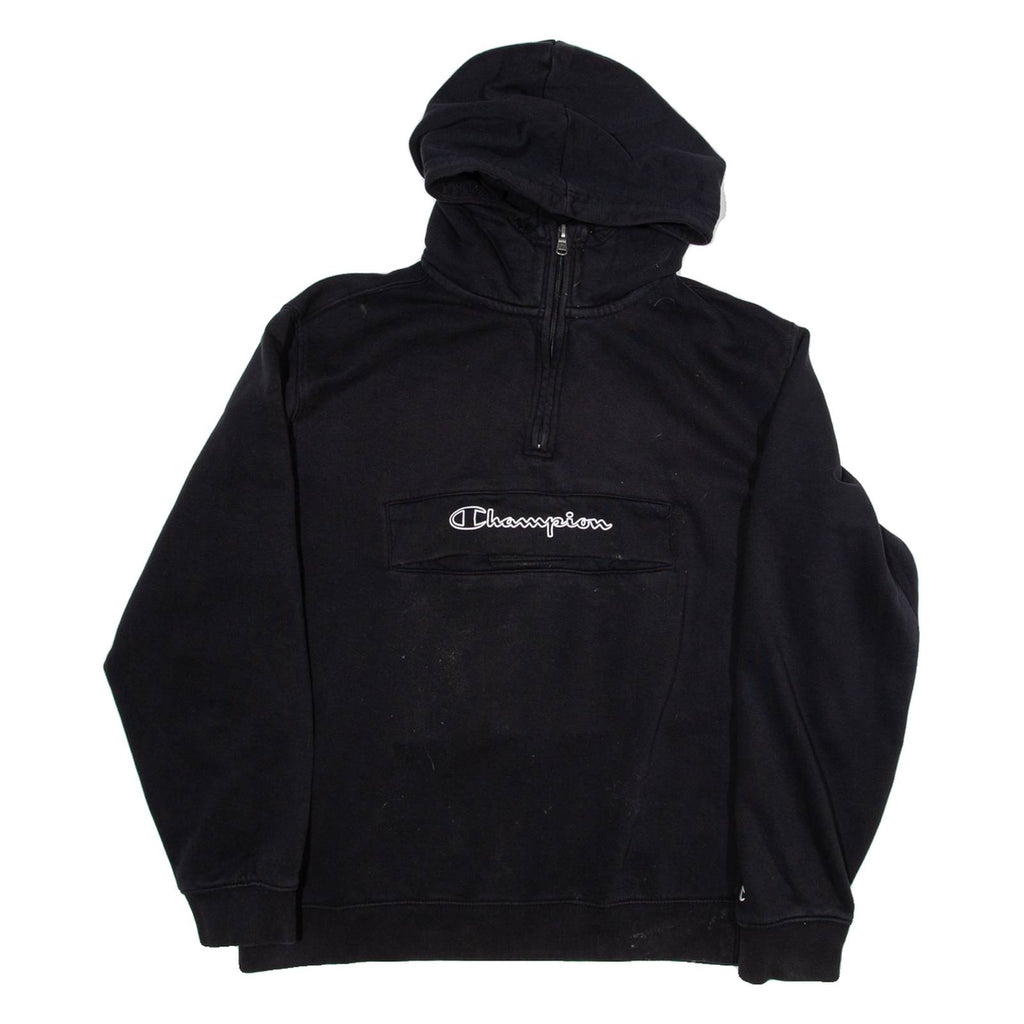 CHAMPION Womens Black Hoodie L