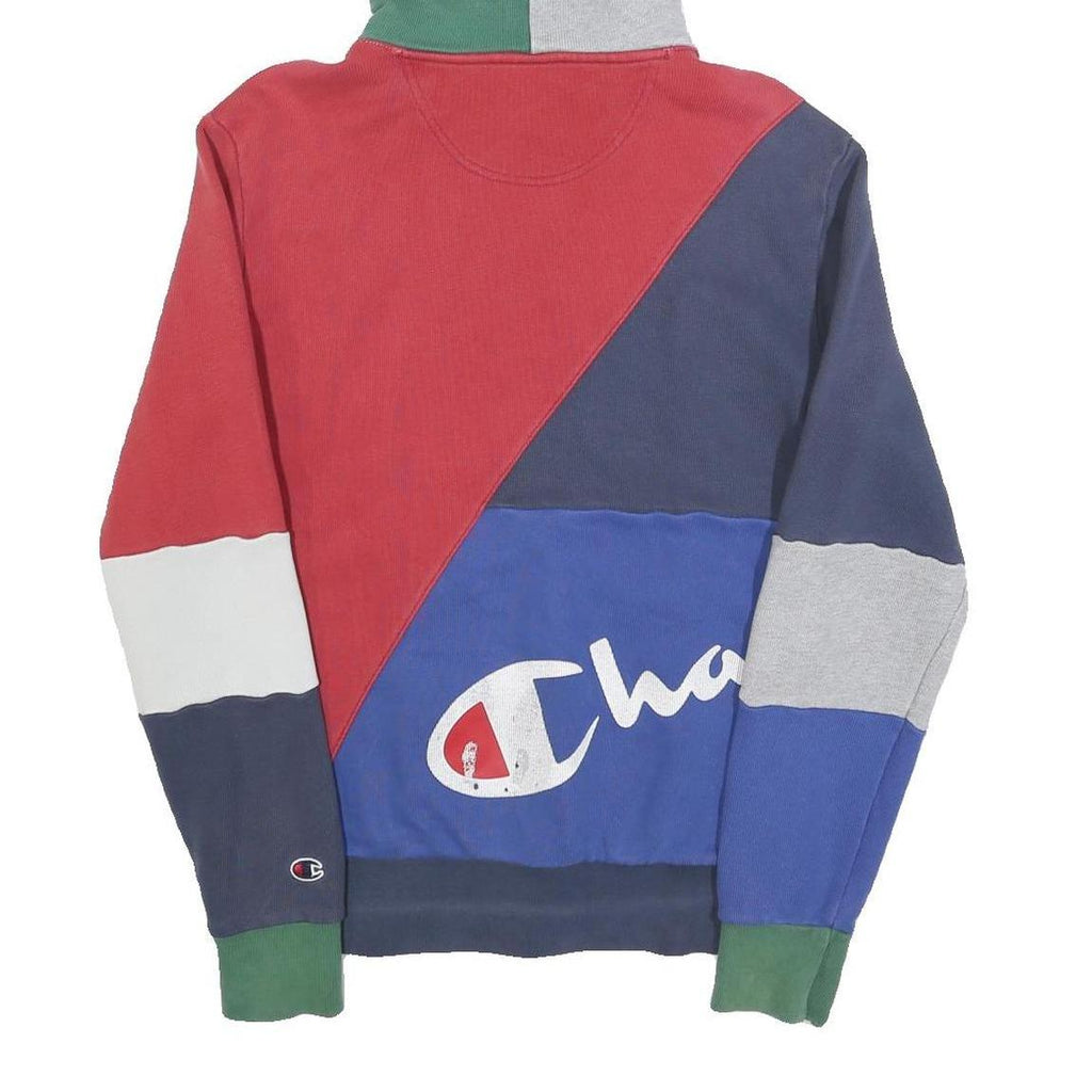 CHAMPION Mens Multicolour Colourblock Pullover Hoodie S Cotton Blend Casual