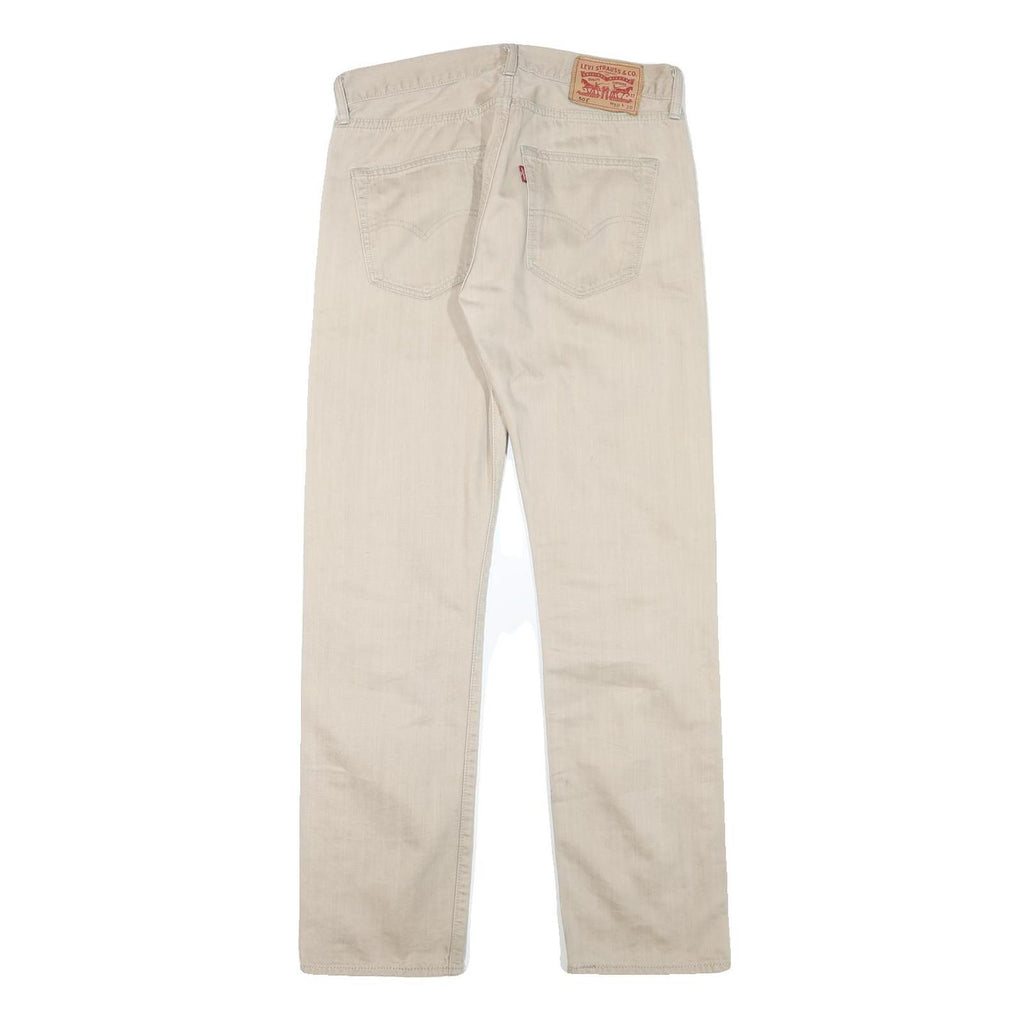 LEVI'S Mens Cotton Blend Beige Regular Fit Straight Leg Trousers W30 L30 Casual