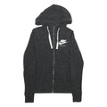 NIKE Womens Dark Grey Hoodie Zip Up S Cotton Blend Lightweight Casual