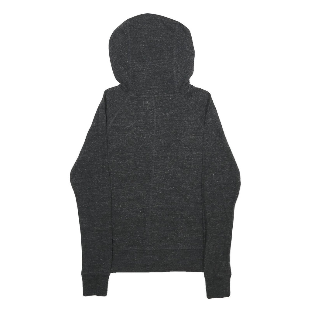 NIKE Womens Dark Grey Hoodie Zip Up S Cotton Blend Lightweight Casual