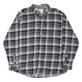WEATHERPROOF Mens Black & Grey Checked Shirt 2XL Cotton Blend Button Down Long